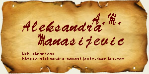Aleksandra Manasijević vizit kartica